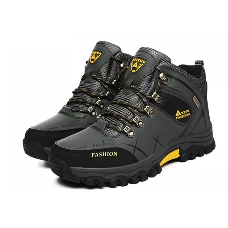 Custom Design High Heel Waterproof Outdoor Large Size Mens Winter Snow Hiking Boots Shoes