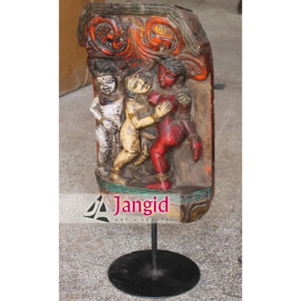 Indian Old Wooden Kamasutra Statue