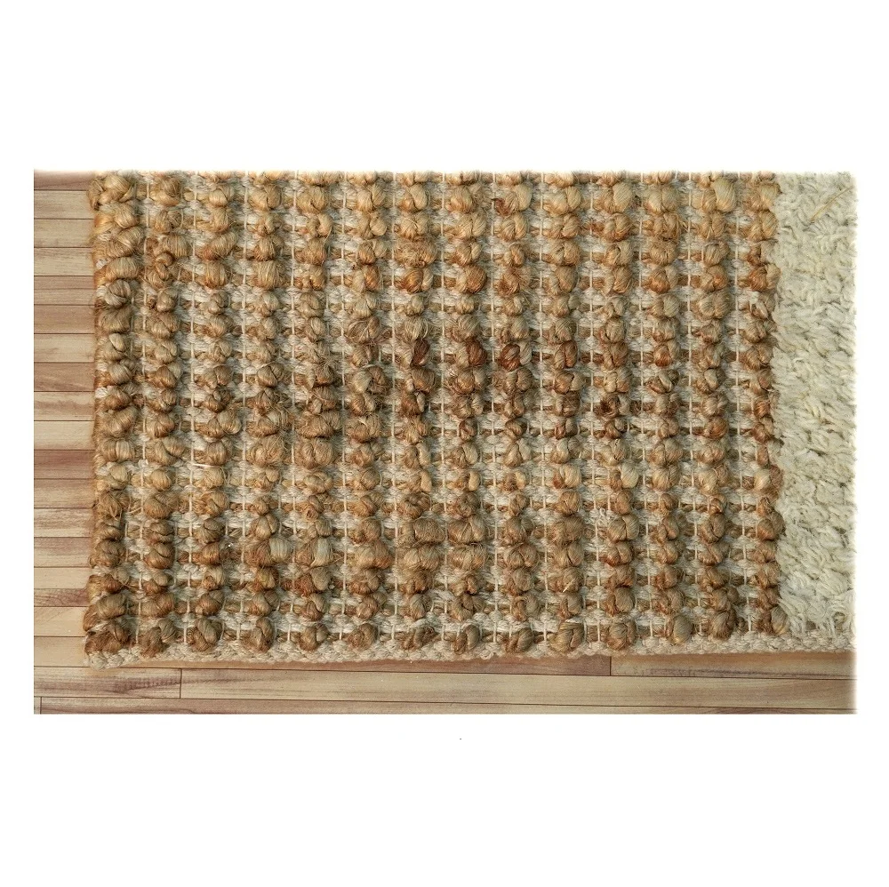 Hand Woven Wool jute Loop Cut pile rug Hand woven wool jute luxury carpet
