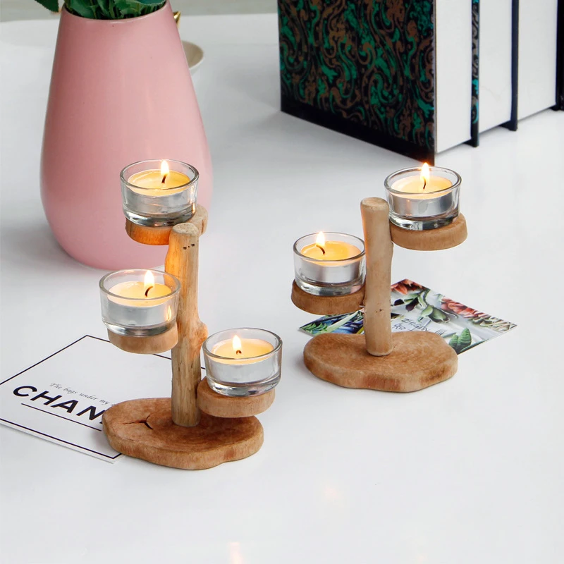 Заводской производитель лидер продаж украшение для дома винтажные Деревянные Подсвечники (Home +)