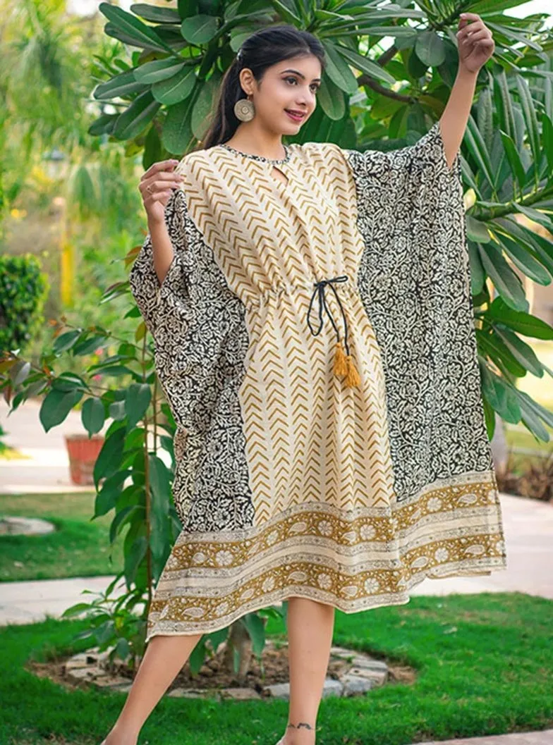 Женский Повседневный кафтан в стиле бохо Пляжная накидка до колен с короткими рукавами завязкой на талии и принтом лето 2021