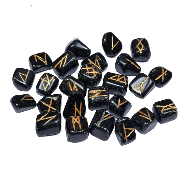 Wholesaler of Black Obsidian  Rune Set | Black Obsidian  Rune Set at Low Price