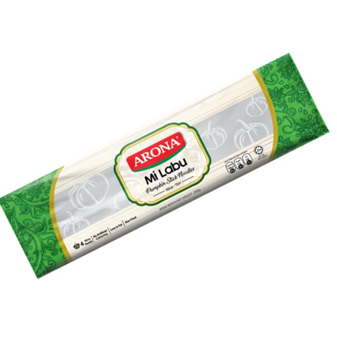 Hot Selling Malaysia High Quality ARONA Brand Stick Noodle 250g - Pumpkin Halal Certified for Soup Noodle Fried Noodle