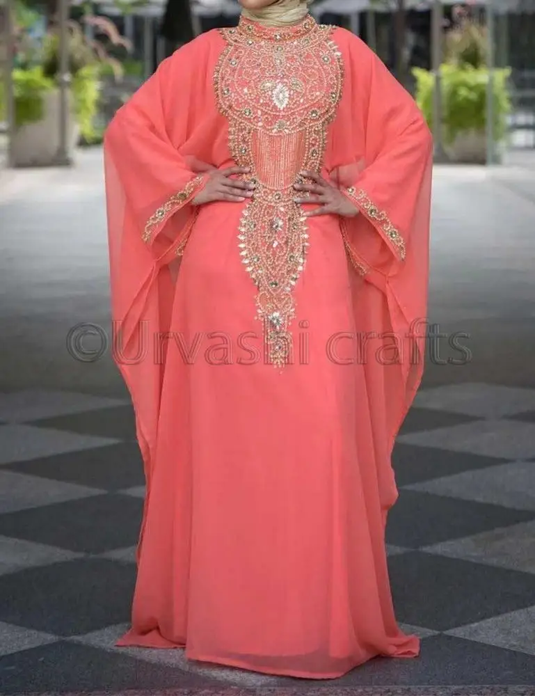 Specially Occasion Jalabiya Kaftan Dresses For Women Hand Beaded Work Moroccan Wedding Kaftans