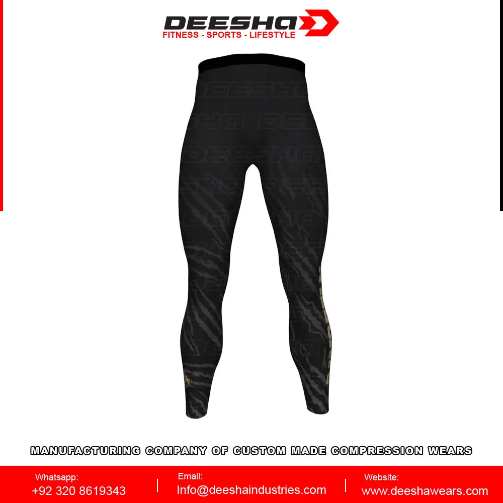 Plain custom fabric clothing athletic Team Tights for men tights men running Team Compression Full Length tights Team Apparel