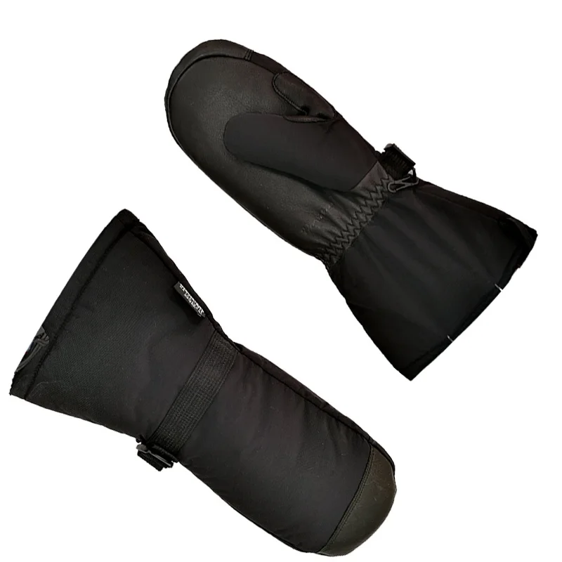 Winter Ski Mittens Thermal 3M Thinsulate Insulation Water Resistant Real Black Goat Leather Snowboard Skiing Mitts