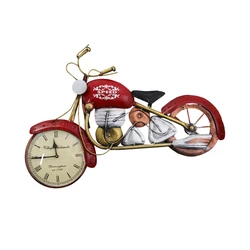 Newest Amazon Hot Selling Custom Design Decorative Metal Bike Vintage Design Antique Desk Table Clock for Home Art Decoration