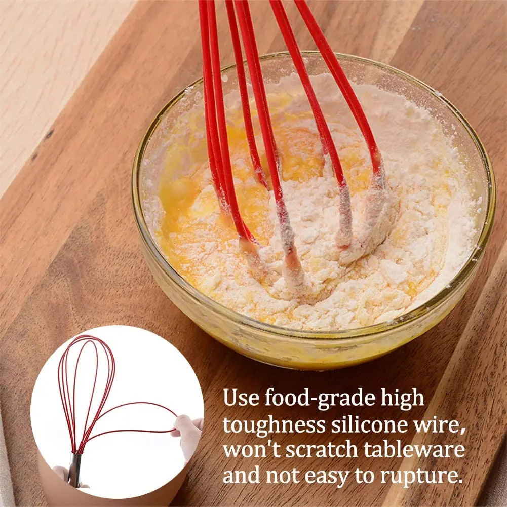 Existing High Quality 12 Inch Silicone Whisk With Stainless Steel Handle