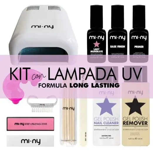 KIT GEL NAIL POLISH WITH UV LAMP ITALIAN QUALITY LONG LASTING FORMULA CONTAINS ALL THE PRODUCTS  FOR A PERFECT APPLICATION