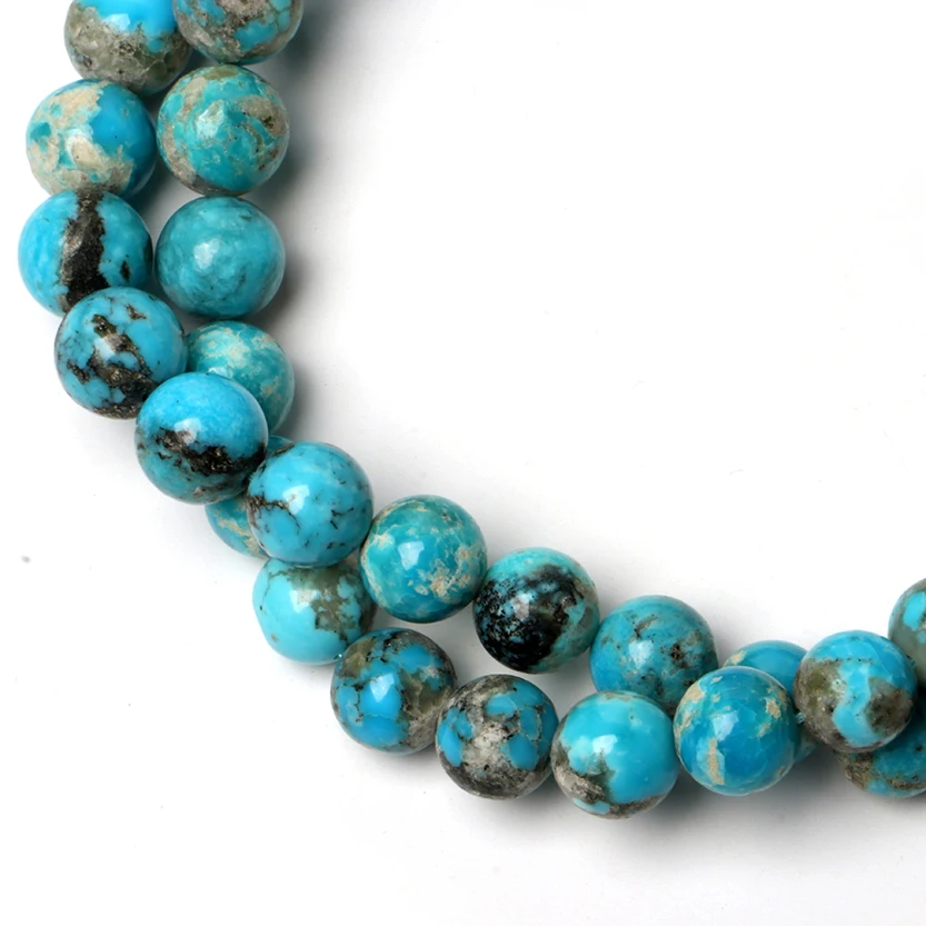 Natural Arizona Turquoise Smooth Round Shape Gemstone Beads Natural Plain Turquoise Beads