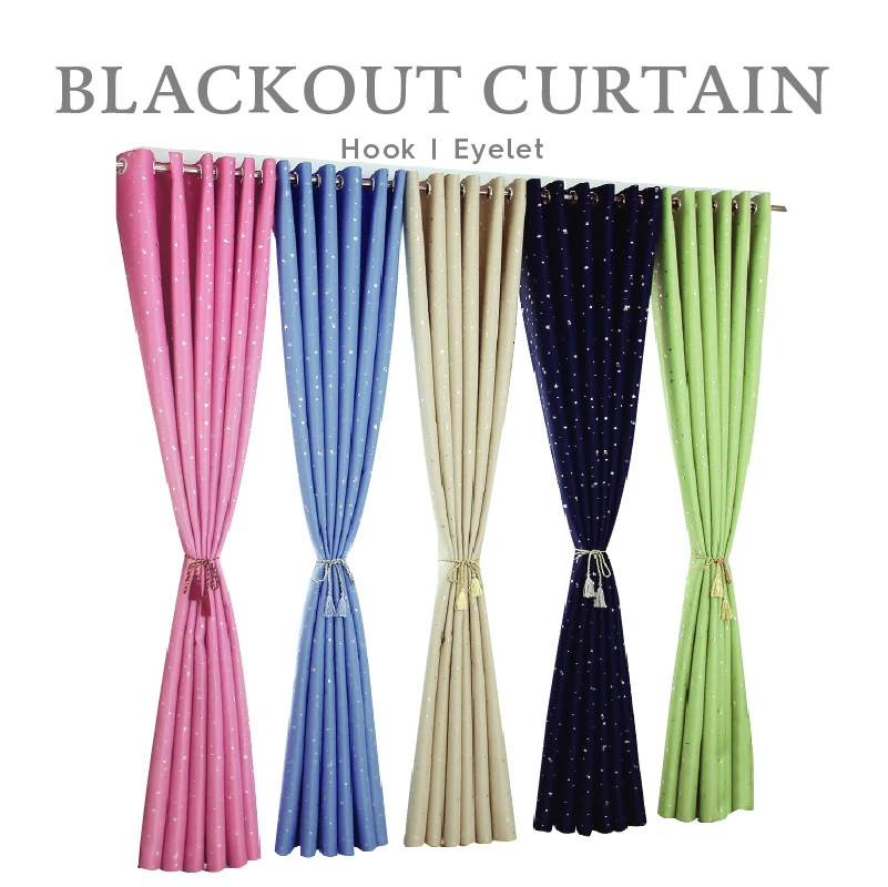 The New Stock For Stylish Starry 85% Black out Curtain Shipping From Malaysia Suitable For Hotel