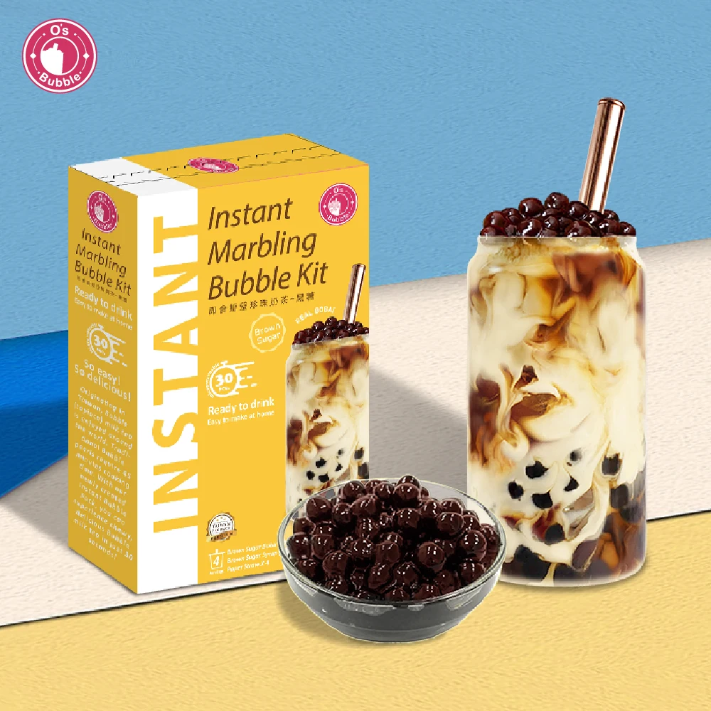 Gluten-free Instant Marble Boba Tea With Brown Sugar Syrup