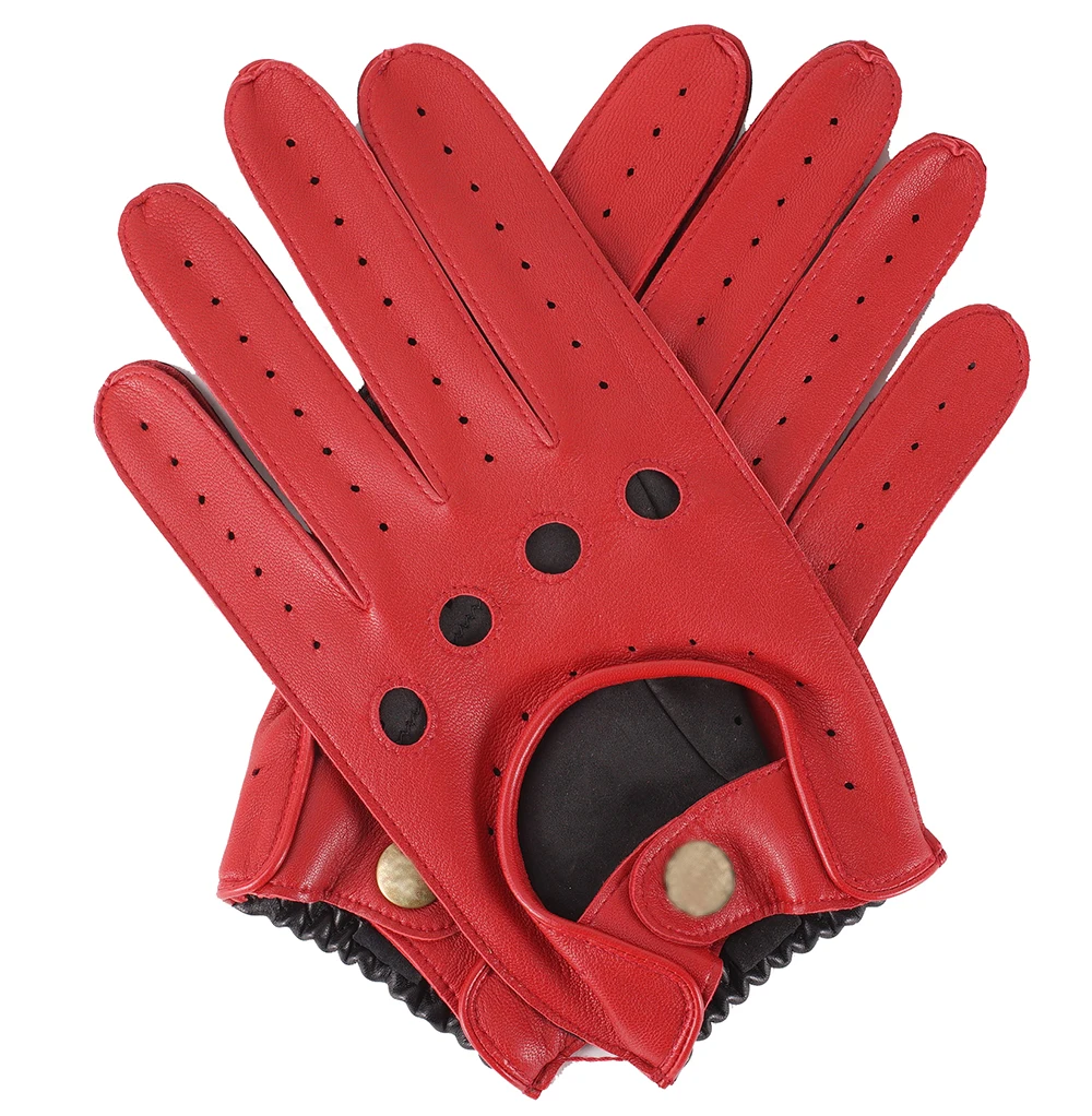 Высококачественные кожаные перчатки для вождения из козьей кожи на заказ мотоциклетные черные и коричневые