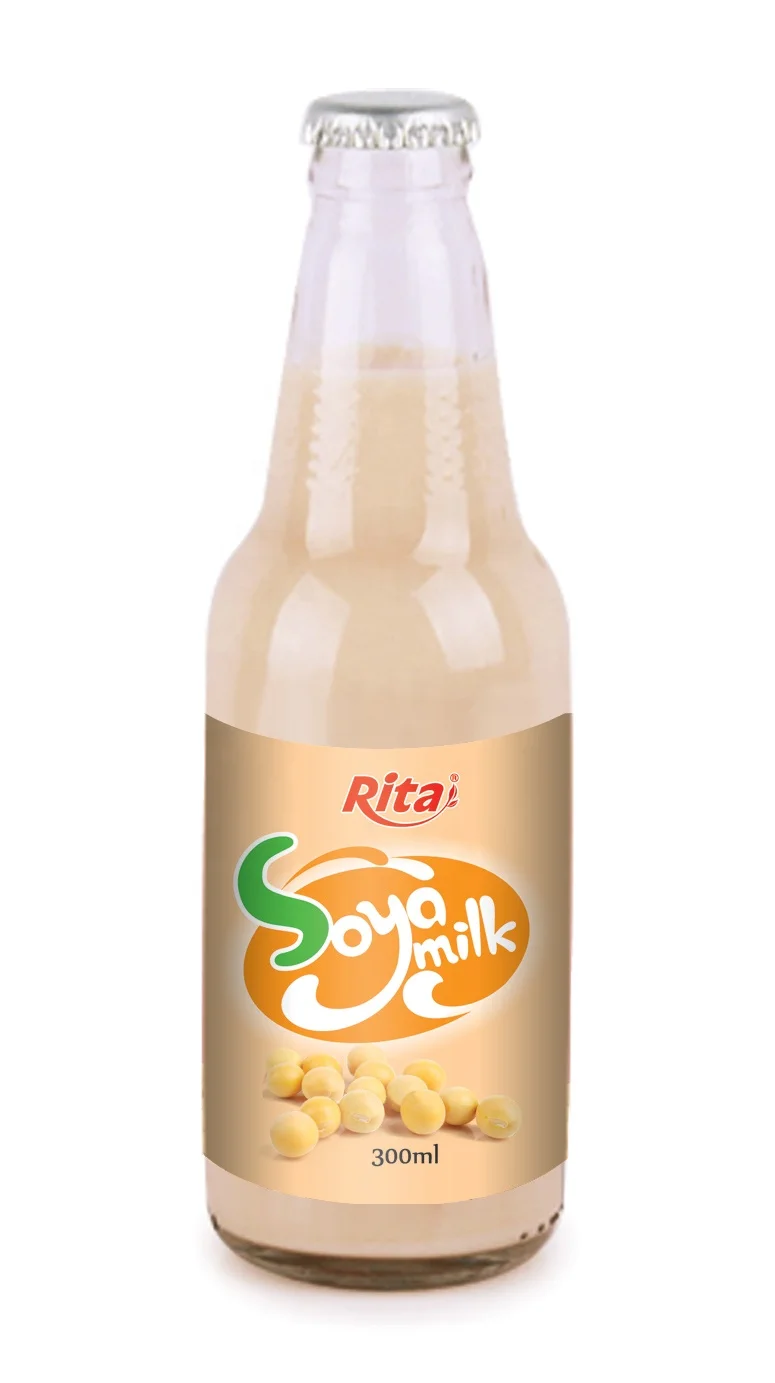 Best Quality Good Taste Nutrient Dense Drink Supplier 300ml Glass Bottle Soy Milk superfood RITA Vietnam