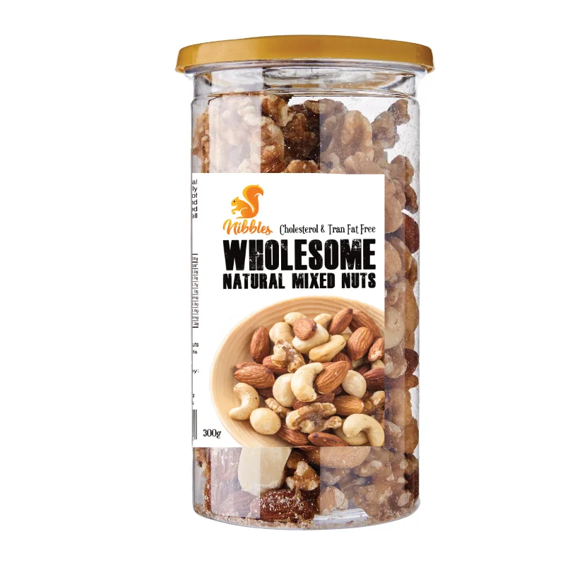 300g Premium Natural Mixed Nuts Dried Raw & Roasted Nibbles Mixed Snacks Canister Packaging Nuts From Singapore