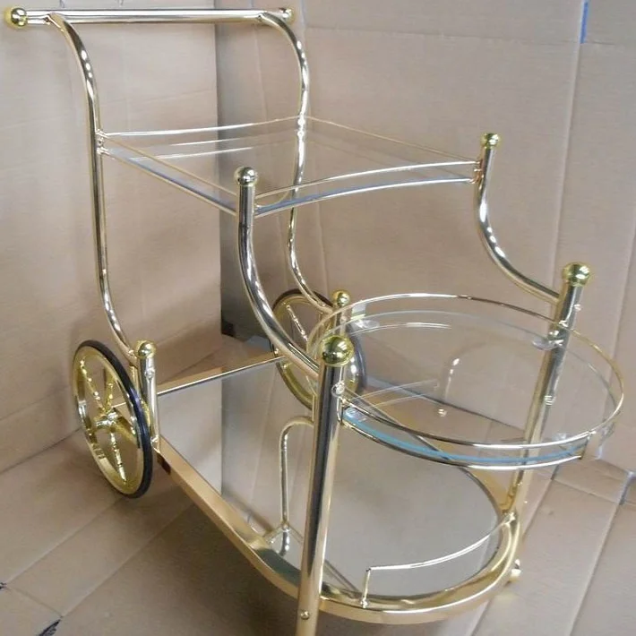 Bar glass serving cart