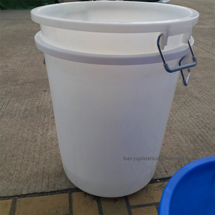 200l 200 liter 50 gallon large round plastic food water bucket with lid handle wholesale