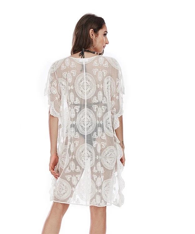  Роскошный прозрачный женский пляжный купальник в тренде телесного цвета прозрачная накидка