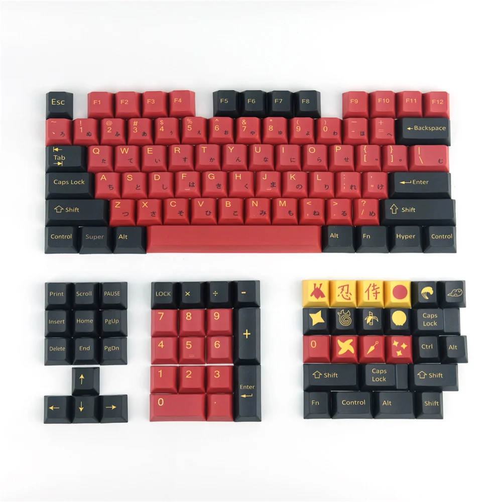 2021 Заводская клавиатура Red Samurai PBT 128KEY сублимационная механическая с индивидуальными клавишами GMK Cherry