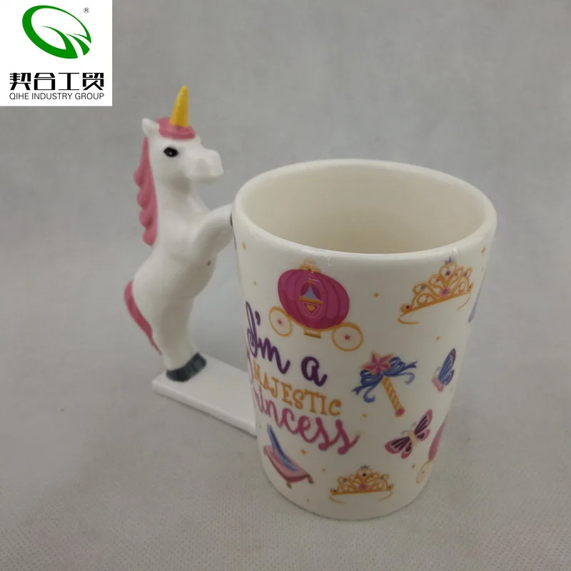 Haute Couture Beautiful Handmade 3D Unicorn Shape Ceramic Coffee Cup