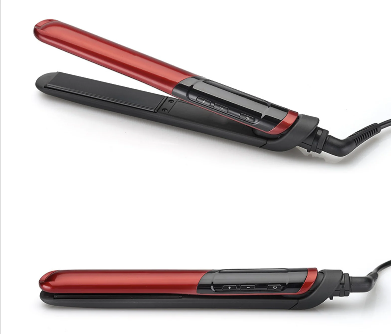 
EU Plug-Professional Iron Ceramic Hair Straightener for Household -Red 
