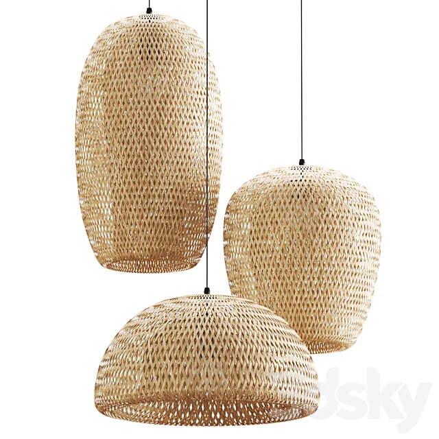 Indoor Decoration Natural Rattan Lampshade Rattan Pendant Light Rattan Chandelier Light Made in Vietnam Trustworthy Exporter