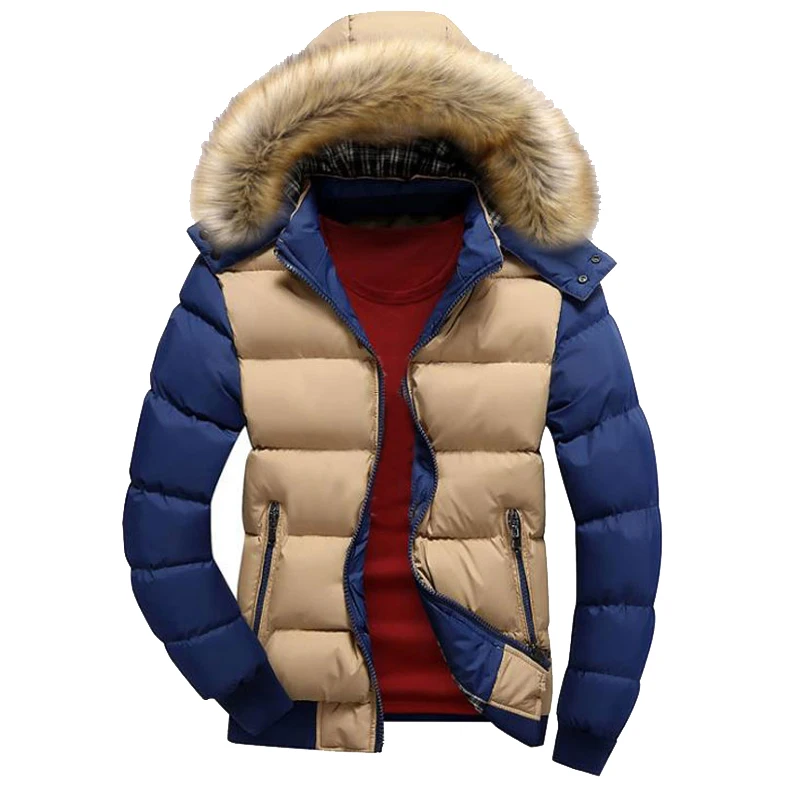 new Wolf Fur Puffer Down Filled Quilted Detachable Removable Hood Men Canada Parka Down Coat Jacket