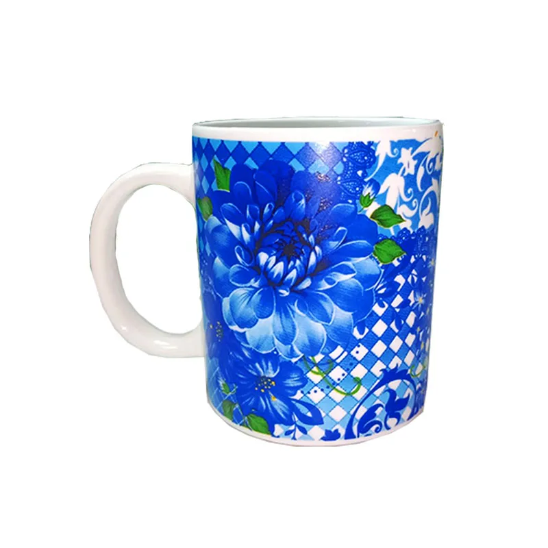Ceramic Bamboo Mug  Wholesale  Festive Blue Style Printed Mug 320ml  Coffee Cups Ceramic Mug