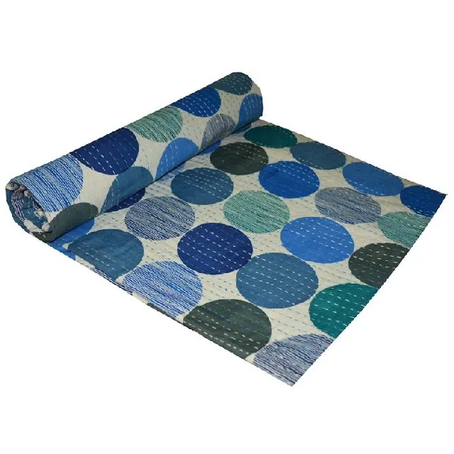 New Arrival Beautiful Comforter Bed Cover Bedspread Blanket Dot Printed Kantha Quilt set