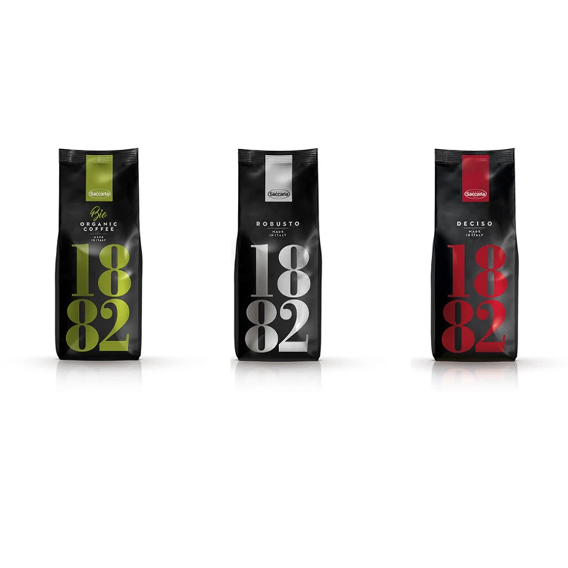 
Made in italy OEM Coffee Beans Saccaria Blend Deciso Coffee 1882 bag 1000 gr 