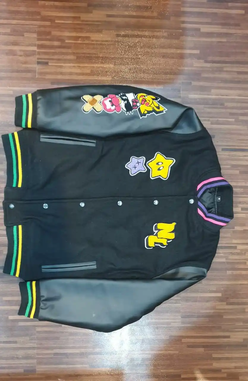 Baseball Jacket Varsity Baseball Cotton Jacket Letterman Jacket 8 Colors 100% Wool & Cowhide Leather Double Face Leather Men