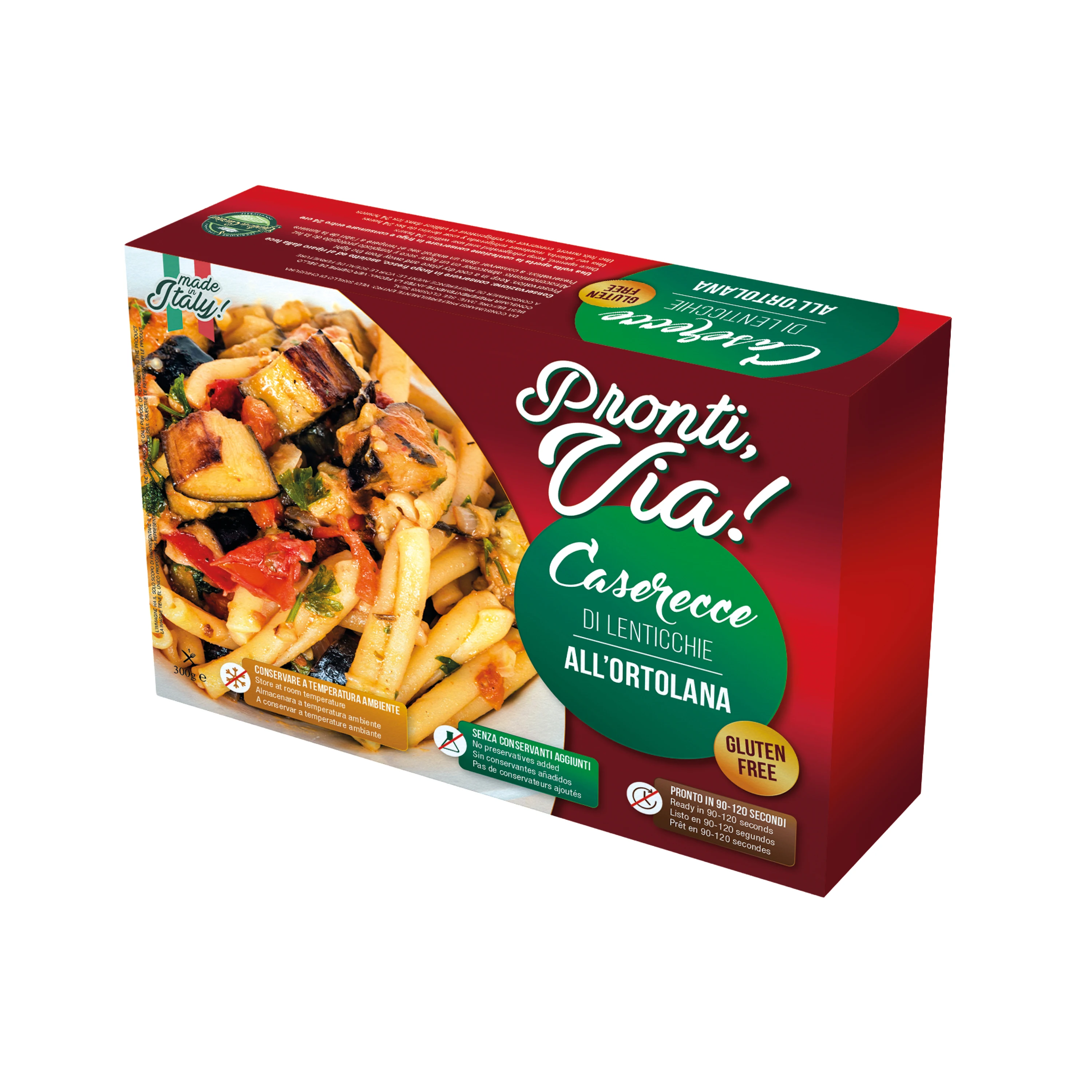 Мгновенная пища высшего качества, безглютеновая паста, безглютеновая паста «PRONTI VIA», 300 г