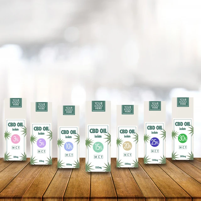  CBD MCT масляные капли изолят 25% - 2500 мг натуральное конопляное масло КБР медицинская добавка OEM Настройка вашего бренда ваш