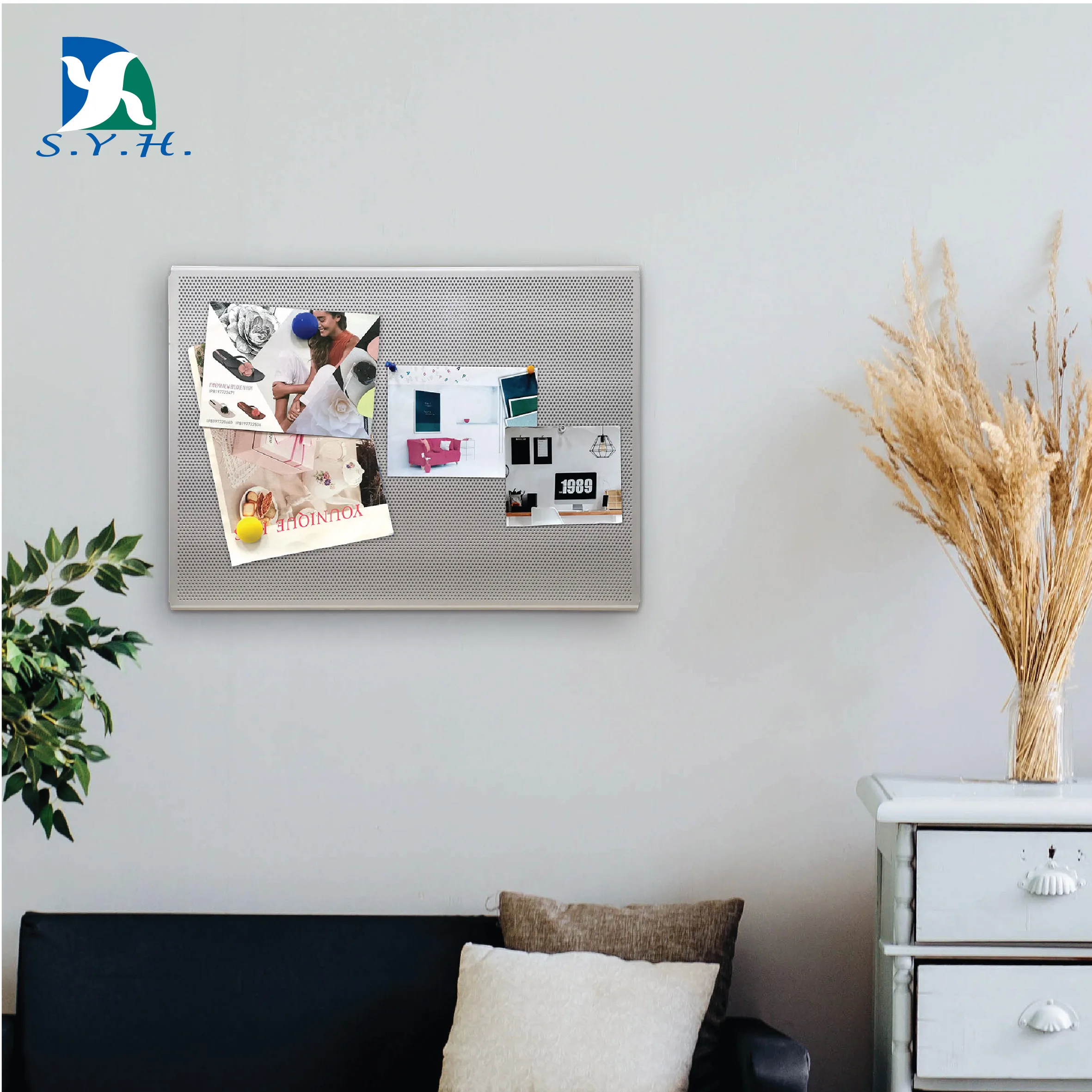 
Dry Erase Board Bulletin Combo Board for Home Office Wall Mounted Message Memo Board 