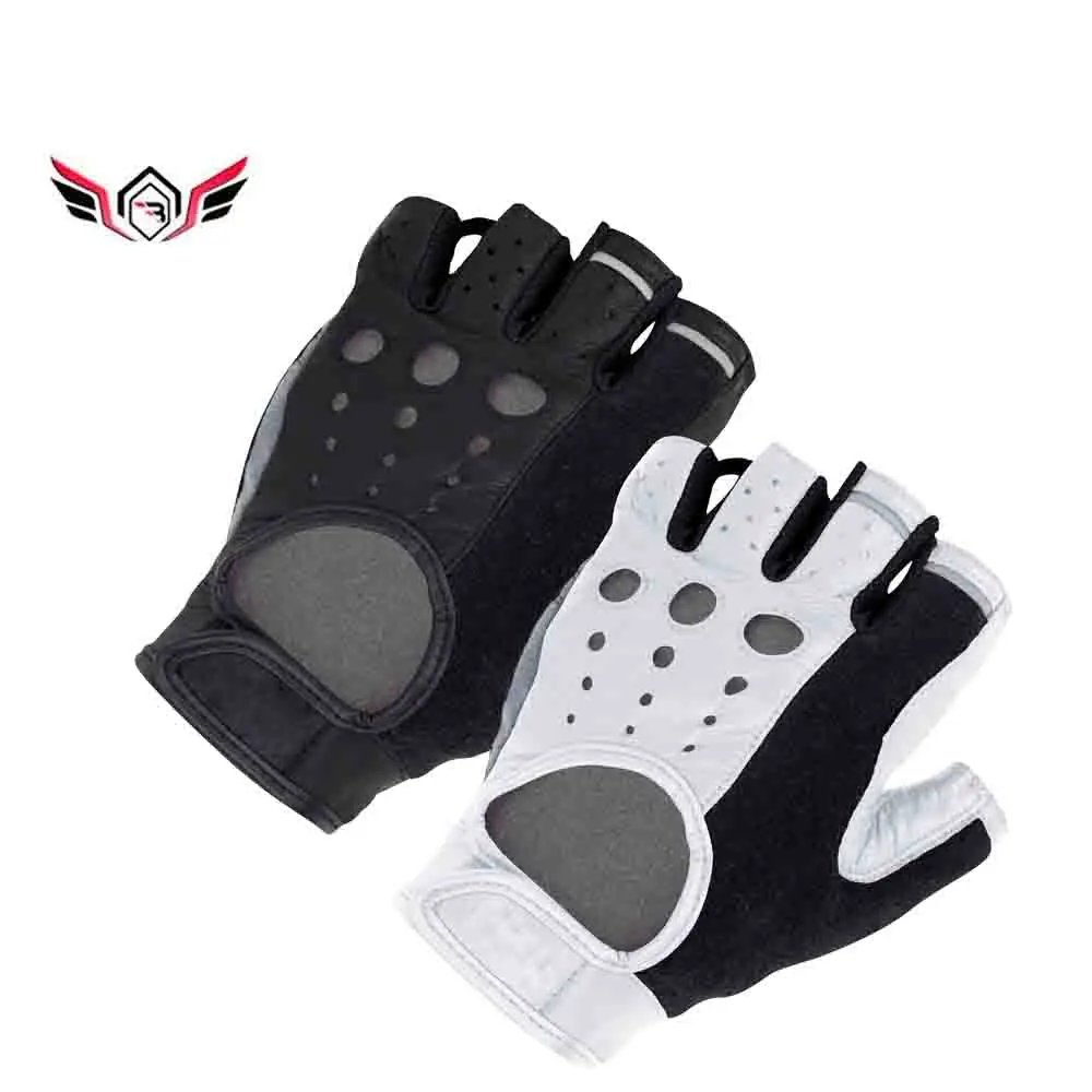 Impact Proof Polyester Cotton Unisex Solid Customized Logo Half Finger Anti Vibration Cycling Gloves