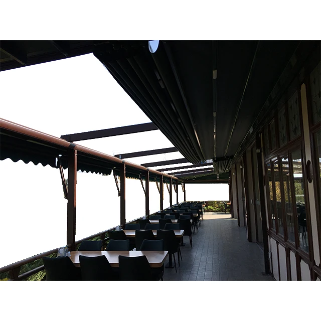Curtain and Blackout Quality Fabric WaterProof  Pergola Awning System Movable, Openable. Pvc Fabric, Led Illumination.