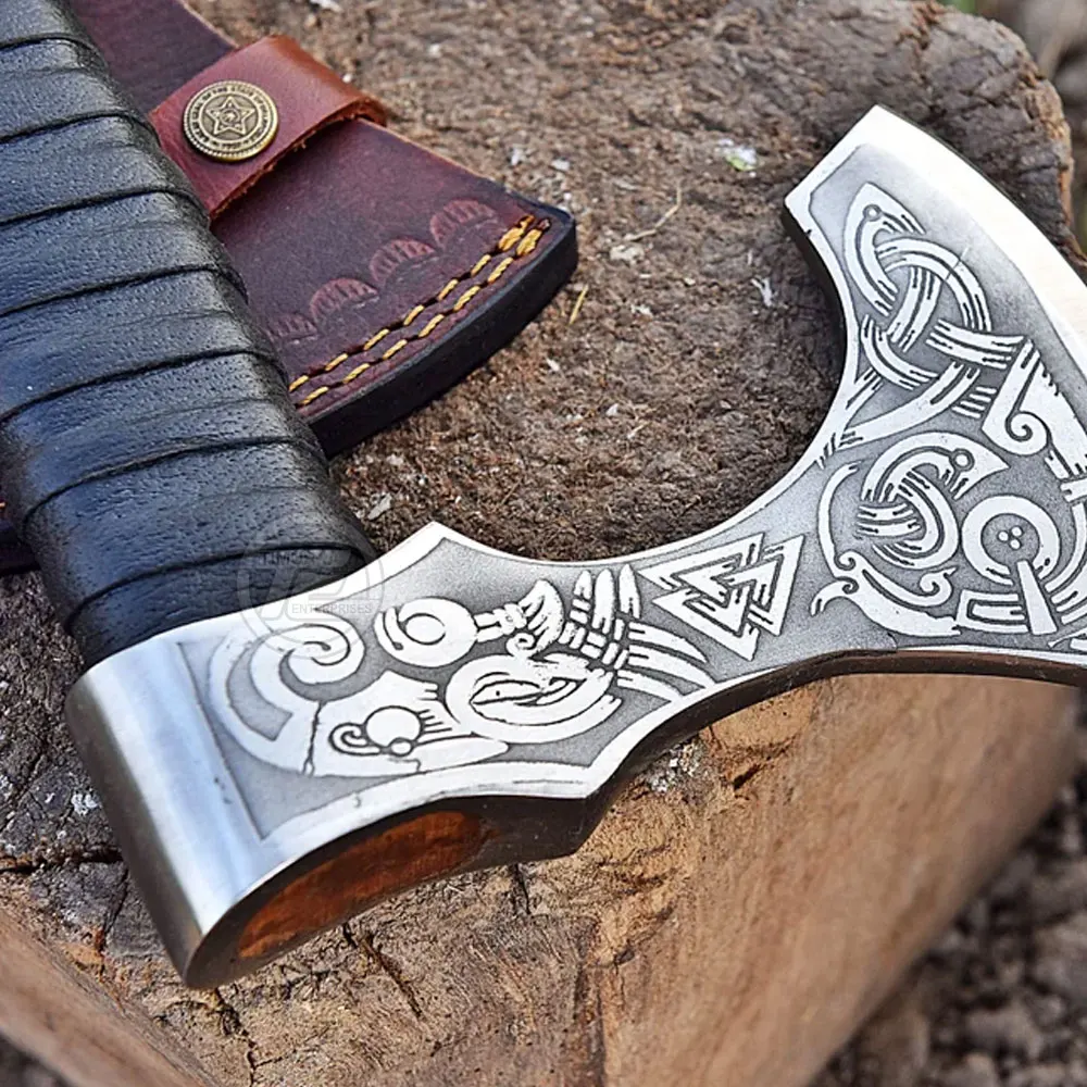 Custom Make Damascus Steel Viking Style Axe