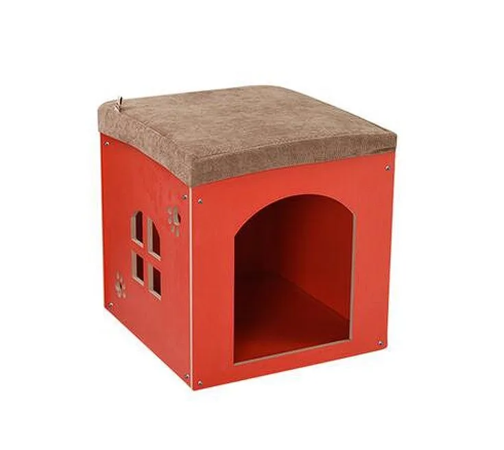 Простая домашняя мебель для домашних животных профессиональный дизайн домик кошек деревянная коробка