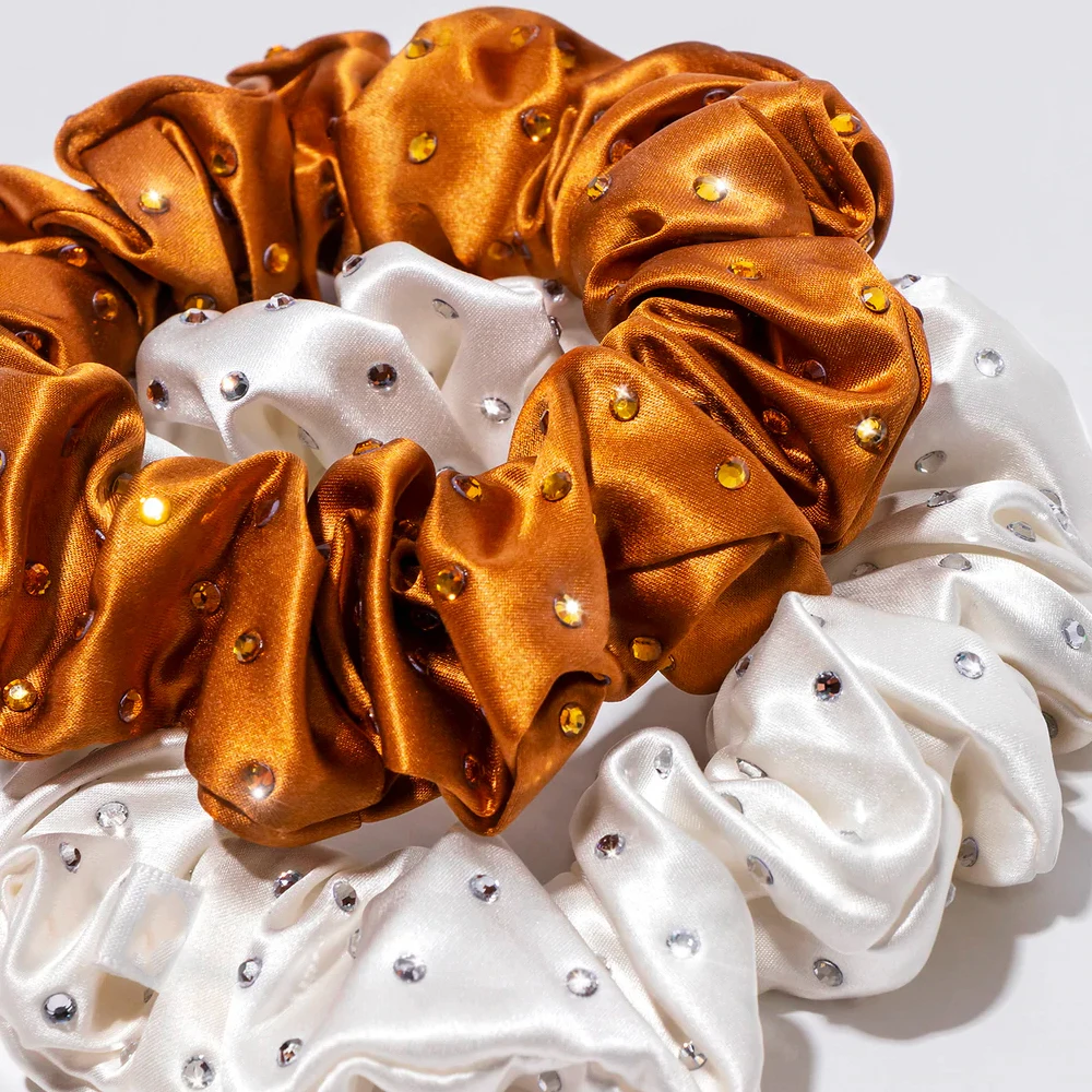 2022 new arrival small crystal scrunchies mulberry silk scrunchie set 3pcs set hair accessories for woman hair band/hair tie