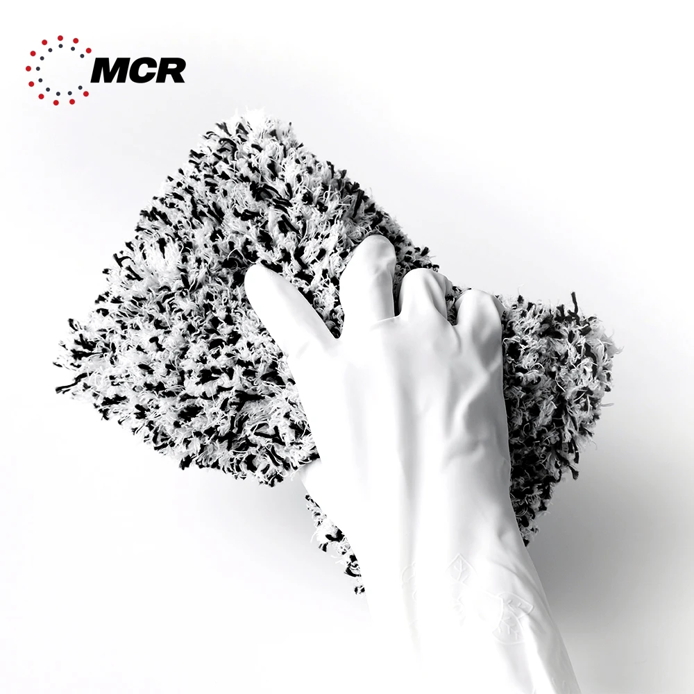 Purple OEM Microfiber & Viscose Bubble Wash Car Care Pad Detailing 16x23cm Long Pile High Quality Bubble Cleaning Premium