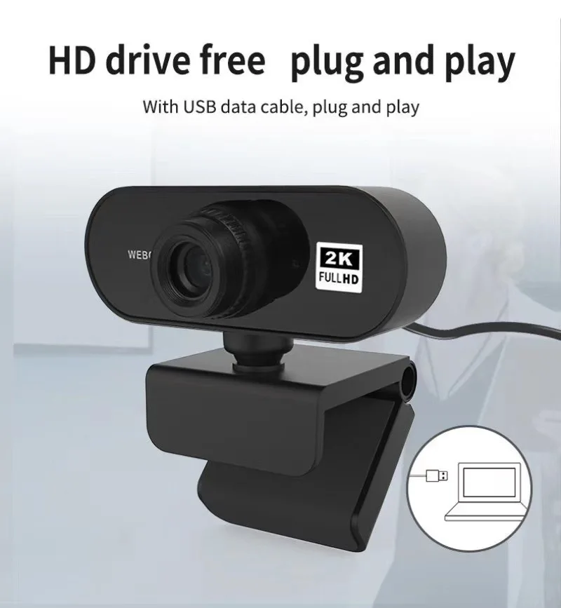 OEM Small Desktop Camera Mini Computer 4k Webcam 480p 720p 1080p 60fps Chat Webcam Zoom USB PC Camera With Microphone