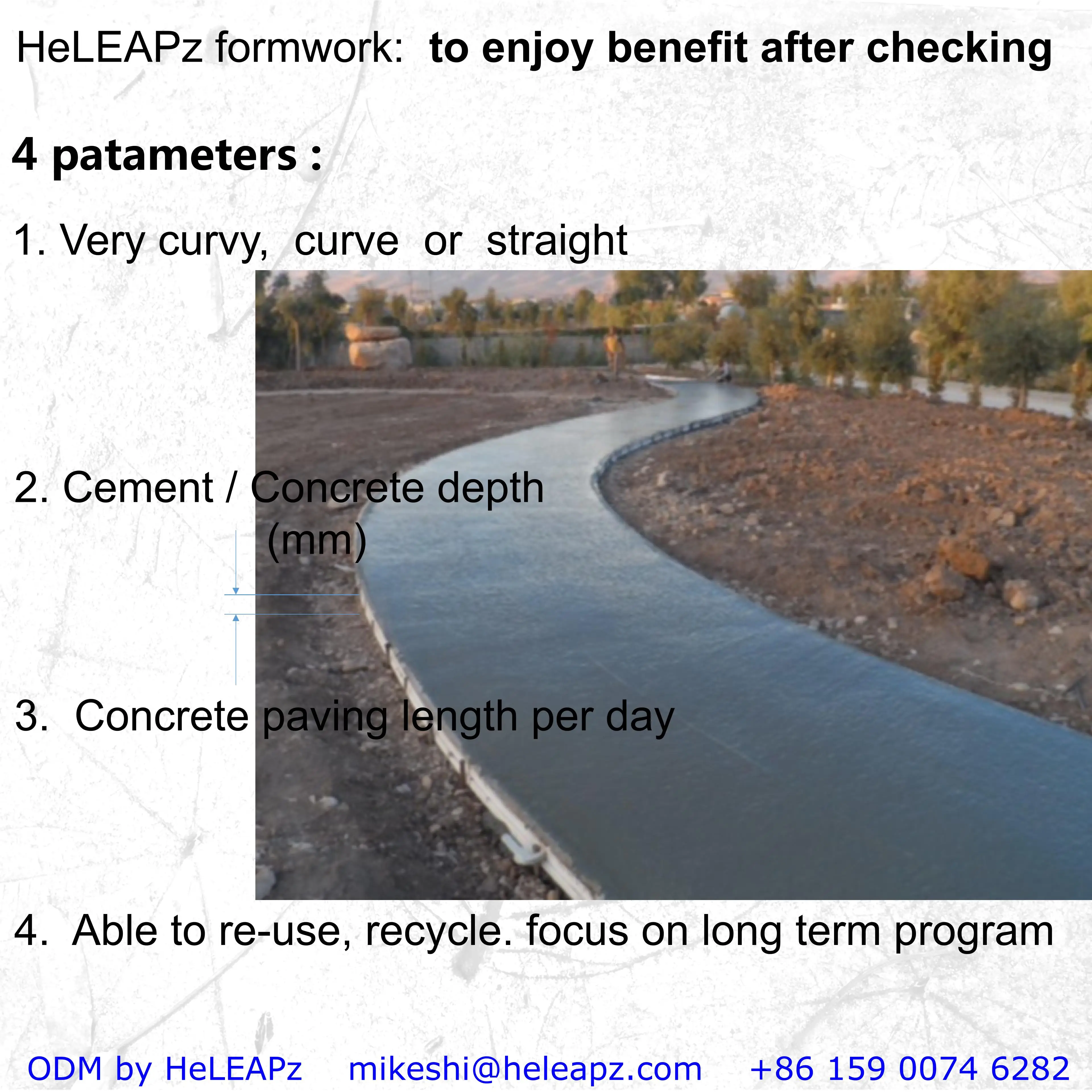 flexible formwork curvy concrete edge boxing sidewalk footpath garden landscape walkpath  floor edge boundary