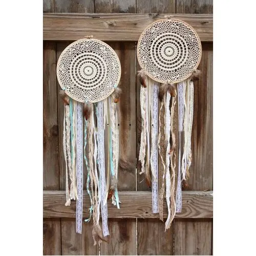 Trendy Boho Home Decor Art Macrame Wall Hanging Handmade Woven Tapestry with Metal for Christmas Holiday Decor