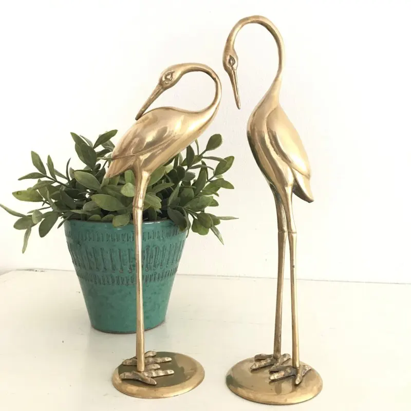 Sculpture Bird Figurine Metal Golden Table Top Design Artistic Interior Bird Sculpture Home Customized Handicrafts On Sale