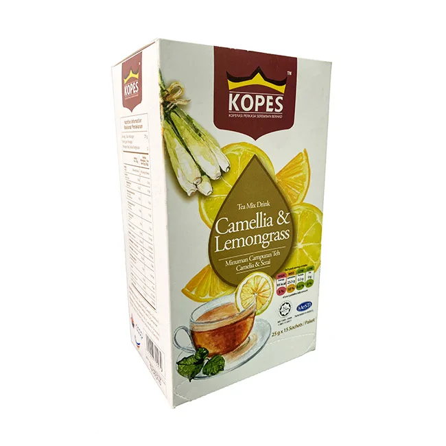Premium Quality Herbal Tea Camelia & Lemongrass Flower Tea Mix Drink Health Instant Tea Sachets [25g x 15 Sachets]