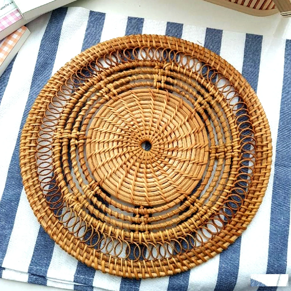 Set of 4 Woven Rattan Placemat, Handwoven Wicker Table Mat in Vietnam Wholesale