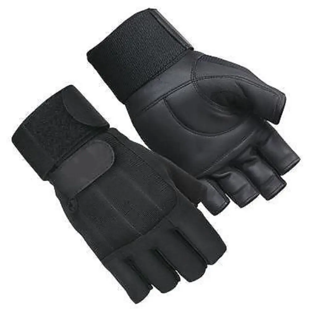 Leather Weight Lifting Padded Long Strap Gloves Training Gym Exercise Fitness