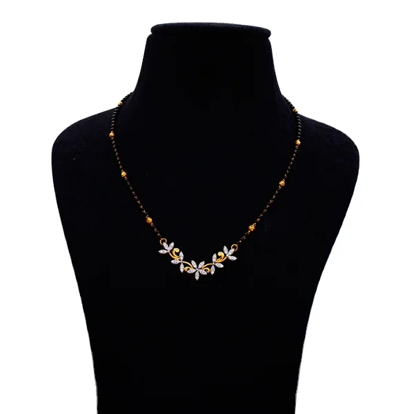 Wedding Diamond Mangalsutra with Natural Pearl Necklace Set Prong Setting Diamond Mangalsutra for Engagement at Factory Price