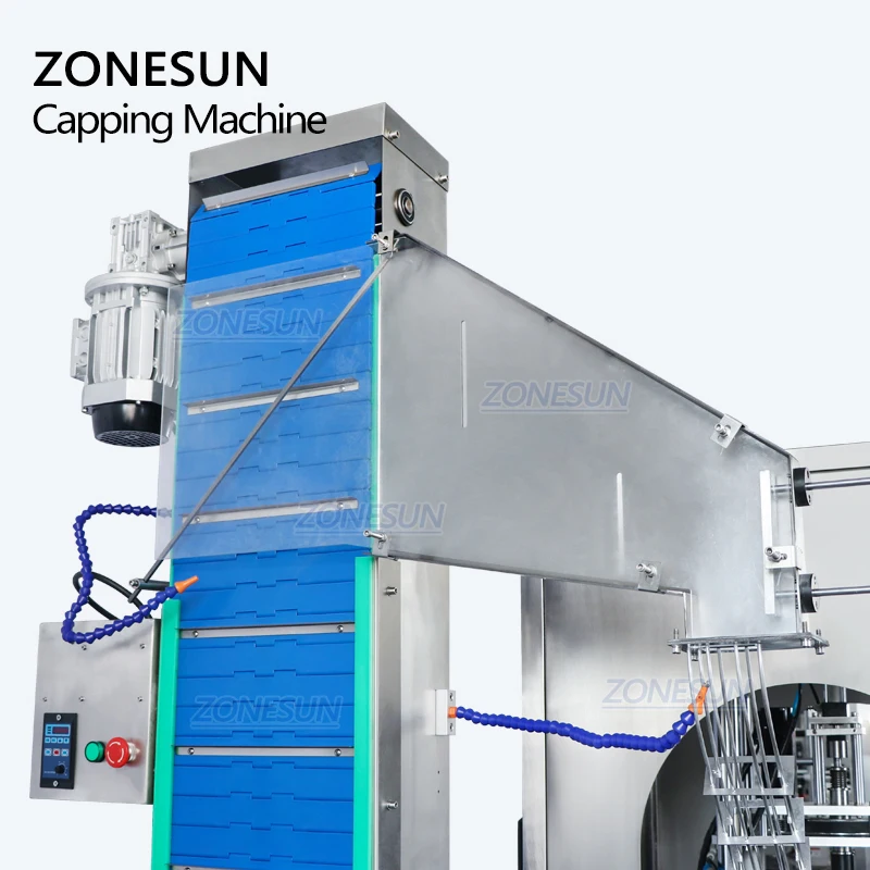 ZONESUN автомат по производству пластиковых F-Стиль галлонов кувшины масло косметика парфюмерия диспенсер кепки подтяжки с завинчивающейся крышкой укупорочные машины фидера