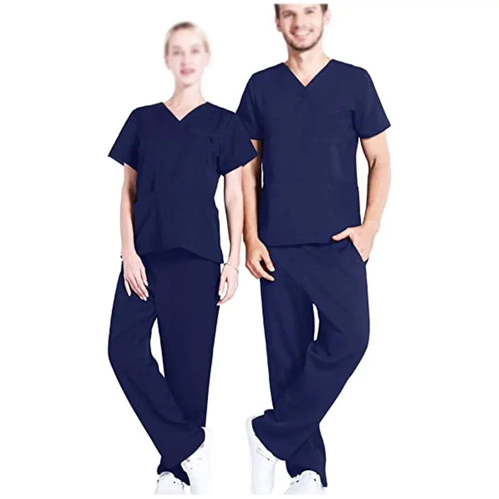 
Унисекс, набор для больниц, медсестер, хирургическая медицинская Униформа с V-образным вырезом 